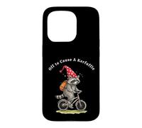 en Route pour provoquer Un kerfuffle, Amusant et Bizarre, Faites du vélo avec Un Raton Laveur Coque pour iPhone 15 Pro