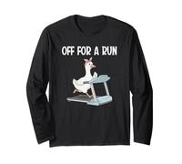 en Route pour Une Course Funny Goose Qui Court sur Un Tapis Roulant Jogging Goose Manche Longue