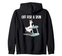 en Route pour Une Course Funny Goose Qui Court sur Un Tapis Roulant Jogging Goose Sweat à Capuche