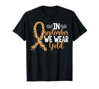 En septembre Nous Portons Or Ruban D'or Cancer De L'enfance T-Shirt