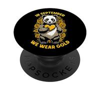 en Septembre, Nous portons Un Panda doré pour la Sensibilisation au Cancer chez Les Enfants PopSockets PopGrip Adhésif