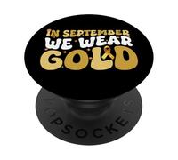 en Septembre, Nous portons Un Ruban d'or Sensibilisation au Cancer chez Les Enfants PopSockets PopGrip Adhésif