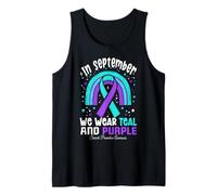 en Septembre, Nous portons Un Ruban Violet Sarcelle pour prévenir Le Suicide Débardeur