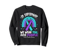 en Septembre, Nous portons Un Ruban Violet Sarcelle pour prévenir Le Suicide Sweatshirt