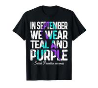 en Septembre, Nous portons Un Ruban Violet Sarcelle pour prévenir Le Suicide T-Shirt