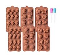 En silicone, 6 pièces, outil réutilisable pour la création artisanale en gelée, idéal pour les collations, les bonbons gommeux, les gâteaux, les gelées, les pâtisseries, la glace,