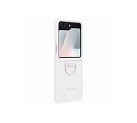 Samsung Coque de Protection en Silicone EF-PF741 pour Galaxy Z Flip7 FE | Z Flip6, avec Anneau de Support, en Silicone, Antichoc, Fine et adhérente, Blanche