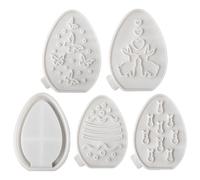 en silicone pour œufs de Pâques - 5 moules en silicone en forme d'œuf avec motif de projection | de cuisson antiadhésif pour chocolat de lapin de Pâques, fondant, bonbons, résine, plâtre,