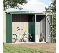 ""En solde"" Abri à bois de jardin - BURKE - Abri de stockage - Vert 245x98x159 cm Acier galvanisé J5723