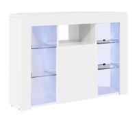 ""En solde"" Armoire TV murale - CLOUD - Meuble TV Suspendu Flottant - LED - d'Angle Montage mural Blanc brillant 100x40x68cm LL2614