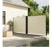 ""En solde"" Auvent latéral rétractable - BURKE - Brise-vue - en 100 % polyester - crème 160x1200 cm J2747