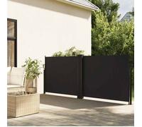 ""En solde"" Auvent latéral rétractable - BURKE - Brise-vue - en 100 % polyester - noir 120x1200 cm J2724