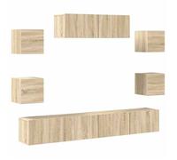 ""En solde"" Ensemble Armoires De Télévision 7 pcs - CLOUD - meuble TV suspendu - Chêne sonoma Bois d'ingénierie LL290