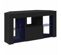 ""En solde"" Meuble TV d'Angle pour Télévision - CLOUD - Meuble Télé Bas - avec LED - Noir 100x40x50 cm Bois d'ingénierie LL5529