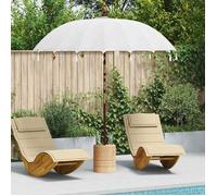 ""En solde"" Parasol balinais - BURKE - Belles cloches et pampilles décoratives - Crème 215x215x260 cm J6039