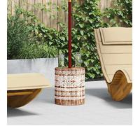 ""En solde"" Pied de parasol - BURKE - base de parasol moderne - Blanc lavé Ø34x40 cm Bois Massif J6058