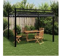 ""En solde"" Tonnelle Extérieur - BURKE - Barnum Pliant Imperméable - avec toit - rétractable anthracite 3x3 m aluminium J5561