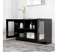 En soldes - Cabinet à tiroirs industriel| Placard de rangement - Buffet bahaut, vaisselier, à vitrine Noir 120x30,5x70cm - Bois d'in