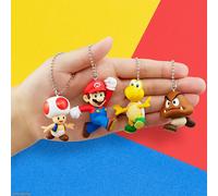 En stock, porte-clés original Bandai, pendentif princesse Peach Yoshi Toad Bowser, figurine de collection, ornement, cadeau pour les fans de jeux B