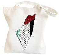 en Toile Imprimé Carte De Palestine Harajuku pour Femmes, De Courses Rétro avec Carte Nationale De Palestine, Fourre-Tout pour Dames