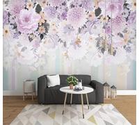 En Trois Dimensions Dessiné À La Main Magnifique Aquarelle Fleurs Papier Peint 3D Installation Facile Intissé Tapisserie Bureau Salon Canapé Chambre Décoration Murale-400cm×280cm