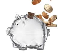 en verre - En forme de cochon - Transparent - Petit récipient de rangement décoratif de table - Pour décoration de table, bibliothèque