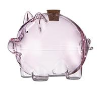 en verre - En forme de cochon - Transparent - Petit récipient de rangement décoratif de table - Pour décoration de table, bibliothèque