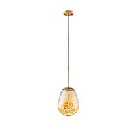 en Verre Nordique Lampe Suspendue en Verre soufflé LED Éclairage de Plafond à chaîne réglable Lampe à Suspension d'intérieur de beauté dorée pour Chambre à Coucher, Salon, Couloir, Restaurant,