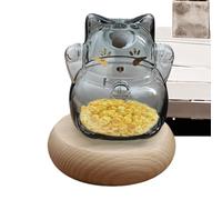 en Verre pour Pièces | Mignonne Boîte à Économies - Pot Décoratif Doré pour Pièces ou Haricots, Support Bureau avec Forme de Chat