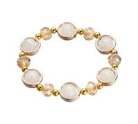 en Verre Teint à Encre glacée, Bénédiction Bonne Chance Berge de Jade Bracelets de Couleur, Bracelets Extensibles Brangles pour Femmes Bijoux de Plage d'été