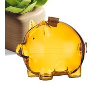 en verre transparent - Petite décorative avec design compact portable et visibilité claire | Pot de rangement pour pièces de monnaie pour bureau, bibliothèque, décoration d'intérieur