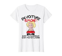 en Voiture Simone... C'est Moi Qui Klaxonne | Blanc et Clair T-Shirt Graphique avec Valeur