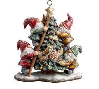 EN42572 Decorative Christmas Gnomes - Christmas Ornaments | 2D Cute Holiday Decorations for Home, Hanging Ornaments Accessories with Festive Designs, Novelty Decorations, Gnomes Ornament for Holiday