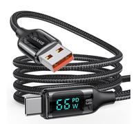 enablink Câble USB C 66W 6A QC 4.0 Câble USB C Charge Rapide avec écran LED, Câble USB A vers USB C, 1.2 m Nylon Câble USB Type C Charge Rapide et Synchronisation pour Samsung, Huawei P40, Mate 20