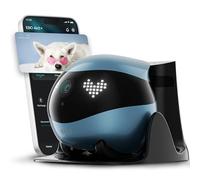 Enabot EBO Air 2 FamilyBot, Caméra pour animaux de compagnie avec application, Caméras mobiles pour animaux de 2K avec expressions faciales personnalisables, Caméra sans fil pour chats avec vision
