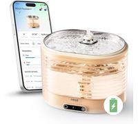 Enabot ROLA 02 Fontaine à eau pour animaux, Pompe sans fil à induction magnétique, Surveillance à distance de l'eau via app, Alimenté par batterie rechargeable, Ultra-silencieux