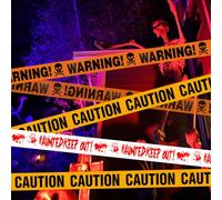 ENAIAH Rubans D'avertissement d'halloween Zombie Halloween Ruban de Signalisation Ruban D'avertissement de Danger Ruban de Précaution Zombie, pour Halloween, Maison Hantée, Zombie Fête