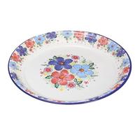 Enamel Tea Tray Fruit Old-fashioned Iron Porcelain Dumpling Plate Large Chicken Meal Plates Trays Home Decor(35cm-B)