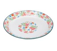 Enamel Tea Tray Fruit Old-fashioned Iron Porcelain Dumpling Plate Large Chicken Meal Plates Trays Home Decor(35cm-C)