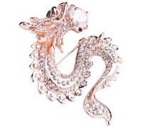 Enamel Vintage Dragon Brooch Pin Women Men Animal Pins Clip Lapel for Scarves Sweater Jackets Dress Clothing Medium