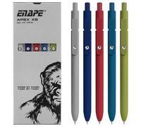 ENAPE® Apex x5 Lot de 5 stylos gel japonais de 0,5 mm à encre noire japonaise, pointe fine, stylos d'écriture lisse, stylos série haut de gamme pour journal, notes, bureau, école (5)