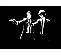 Enartly Affiches et impressions My Little Pulp Fiction Cult Scene John Travolta & Samuel Jackson Poster Soggiorno Camera da letto Pittura Opera d'arte 50 * 70cm Senza Cornice