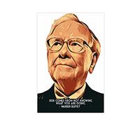 Enartly Impression sur toile Affiche Warren Buffett Citazione motivazionale Poster Decorazione Soggiorno Camera da letto Pittura 50 * 70cm Senza Cornice