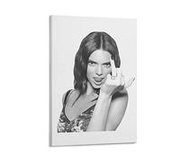 Enartly Toile Oeuvre Peinture Modello Kendall Jenner's Funny Middle Finger Decorative Canvas Wall Art Soggiorno Poster Camera da letto 50 * 70cm Senza Cornice