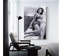 Enartly Toile Peinture Ava Gardner Retro Stampa Quadri per Soggiorno Camera da letto Decorazione 50 * 70cm Senza Cornice