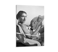 Enartly Toile Peinture Il soprano Maria Callas On Beach Poster moderni di arredamento della camera da letto della famiglia 30 * 50cm Senza Cornice