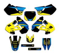 ENARUI Kit Deco Autocollant pour Suzuki 125 250 RM RM250 RM125 1999 2000 et Numéro Personnalisé Gratuit