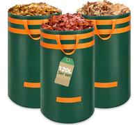 Enbagold Lot de 3 sacs à déchets de jardin solides de 120 l - Avec poignées - Grand sac à déchets de jardin - Sacs à déchets verts autoportants - Sacs poubelle pour herbe, feuilles, déchets de jardin