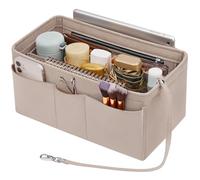Enbagold Organisateur de sac pour sacs à main pour femmes, organisateur de sac en feutre avec porte-clés, organisateur de sac à main pour sacs à main (Beige, XL)