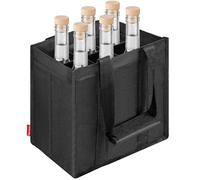 Enbagold Sac à Bouteilles Pliable en Nylon avec séparateurs - 6 Compartiments de 1,5 L chacun - pour Bouteilles d'eau, Vin, Bière et Champagne - Noir